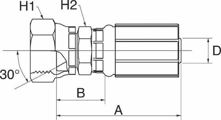 Pièces agricoles - Hydraulique - Racc. à sertir DN6-1/4 JIS
