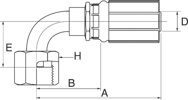 Pièces agricoles - Hydraulique - Racc. à sertir DN13-1"3/16ORFS 90°