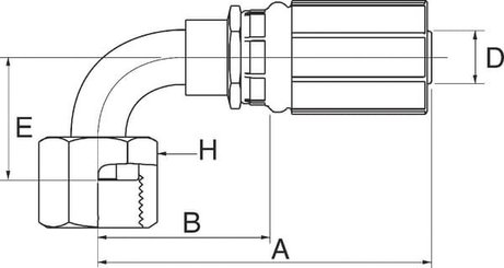 Pièces agricoles - Hydraulique - Racc. à sertir DN13-1"3/16ORFS 90°