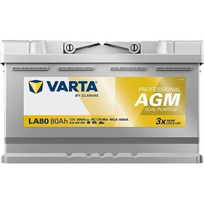Pièces agricoles - Eclairage - Battery 12V 80Ah 800A LA80 VARTA Professional Dual Purpose AGM