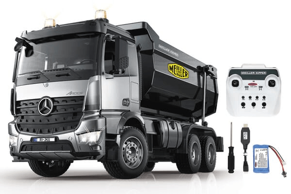 Loisirs - Jouets - Camion benne Mercedes Benz Arocs 1:20 Metal Meiller 2,4 GHz