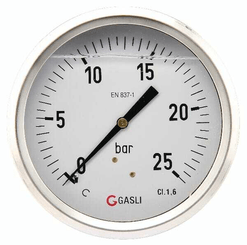 Pièces agricoles - Hydraulique - Manomètre Ø100 0-25bar ½" hint