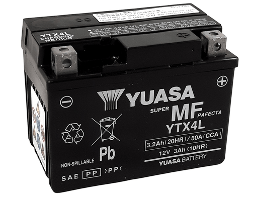 Pièces Quad & Motos - Electrique - Batterie YUASA W/C sans entretien activée usine - YTX4L FA