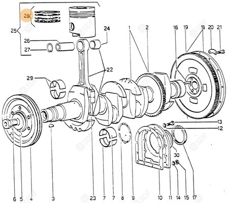 Pièces agricoles - Pieces moteur - jeu de segments STANDARD Deutz-Fahr origine