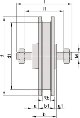 Pièces agricoles - Fasteners - Roue pleine de portail, fonte, 160 mm, libre
