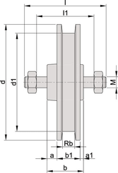 Pièces agricoles - Fasteners - Roue pleine de portail, fonte, 160 mm, libre