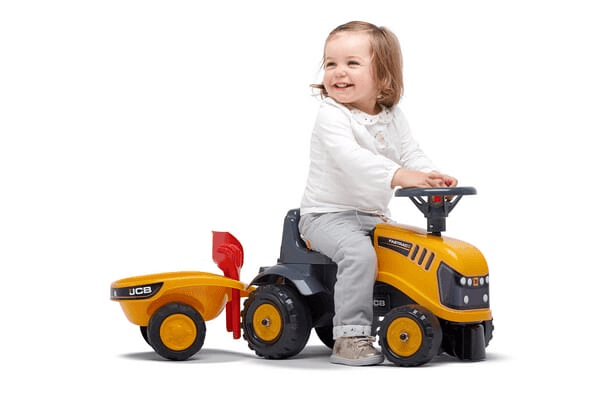 Loisirs - Jouets - Porteur chantier JCB avec remorque, pelle et rateau