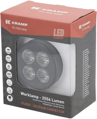 Pièces agricoles - Eclairage - Phare de travail LED, 24W, 2556lm, ronde, 12/24V, blanche, 83,9x99,5x59mm prise Deutsch, faisceau large, 4LED
