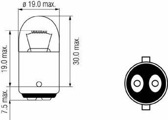 Pièces agricoles - Eclairage - Ampoule 24V 5W BA15d