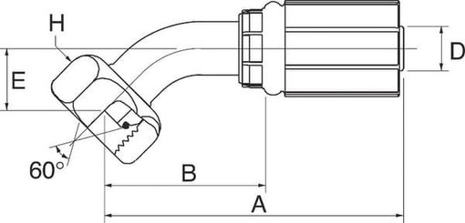 Pièces agricoles - Hydraulique - Racc. à sertir DN32-1"1/4 BSP 45°