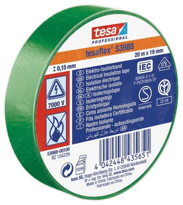 Chimie - Chimie divers - Ruban isolant, vert, 20m x 19mm TesaFLEX®