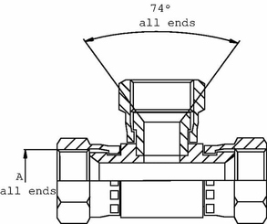 Pièces agricoles - Hydraulique - Raccord vissé en T F 7/16 UNF