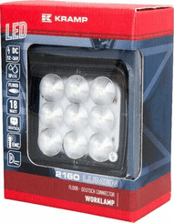 Pièces agricoles - Eclairage - Phare de recul LED carré 18W 2160lm faisceau large Deutsch