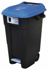 Pièces agricoles - Outils atelier - Conteneur polypropylène bleu/noir 120L 600x568x886mm Tayg