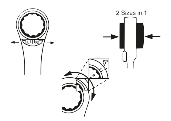 Outils - Outils divers - Clé polygonale à cliquet réversible 4 en 1 8-9-10-11mm