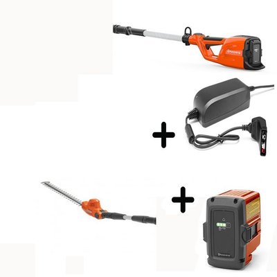 Materiels - Taille haies - Taille-haies Husqvarna 120iTK4-H +tête taille-haies +BLi10 + 40-C80