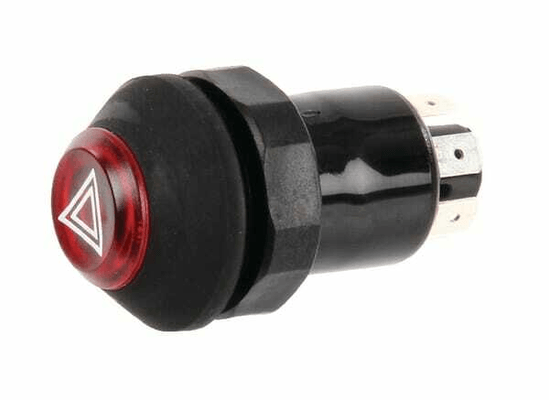 Pièces agricoles - Electricité - Interrupteur poussoir, feux de détresse, rond, rouge