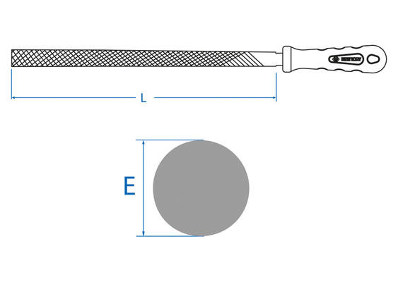 Outils - Outils divers - Lime ronde de 250mm avec manche