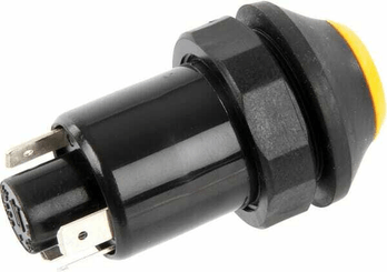 Pièces agricoles - Electricité - Interrupteur à poussoir, hélice, rond, jaune