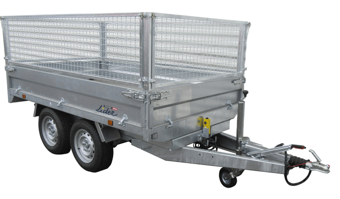 Materiels - Remorque voiture - BENNE 256x148x30 freinée roues dessous PTAC : 2500 kg