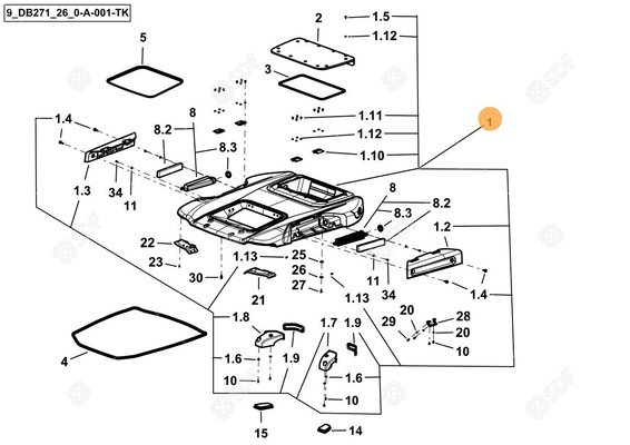 Pièces agricoles - Cabine et structure - ROOF ASS.Y SAME