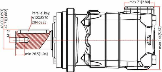 Pièces agricoles - Hydraulique - Moteur Orbit Cardan Ø40, Stand
