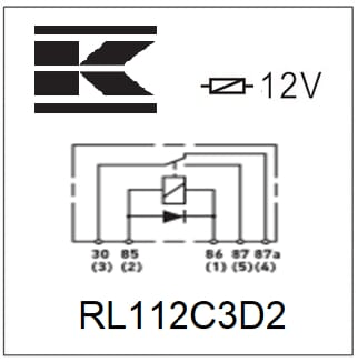 Pièces agricoles - Eclairage - Mini relais 12V, inverseur, 30A/40A, diode, avec support