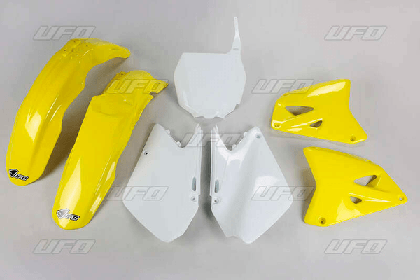 Pièces Quad & Motos - Plastiques - Kit plastique UFO couleur origine jaune/blanc Suzuki RM125/250
