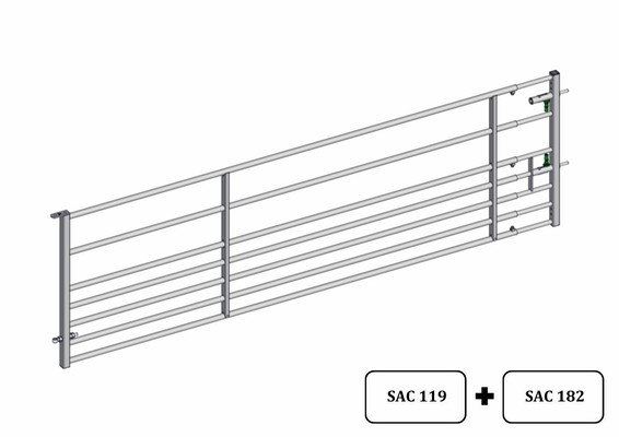 Materiels - Cage de contention - PACK DE 14 PORTES 7 LISSES PETIT BETAIL L.4/5M EMBOITEE