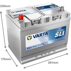 Pièces agricoles - Eclairage - Battery 12V 70Ah 630A E24 VARTA Dynamic SLI