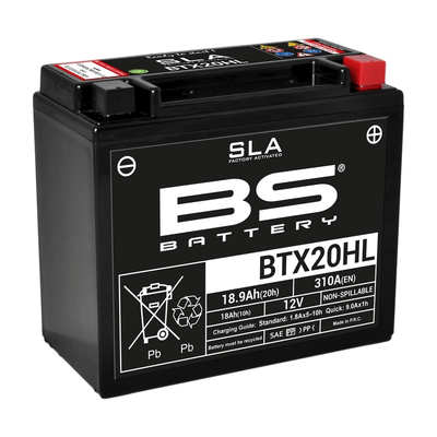 Pièces Quad & Motos - Electrique - Batterie BS BATTERY sans entretien avec pack acide - BTX20HL-BS