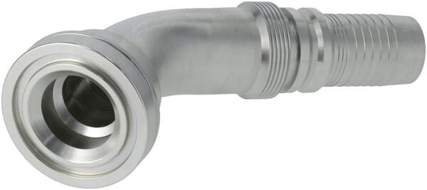 Pièces agricoles - Hydraulique - Raccord à sertir 4SH-DN32 avec flasque ø63,5 mm 45°