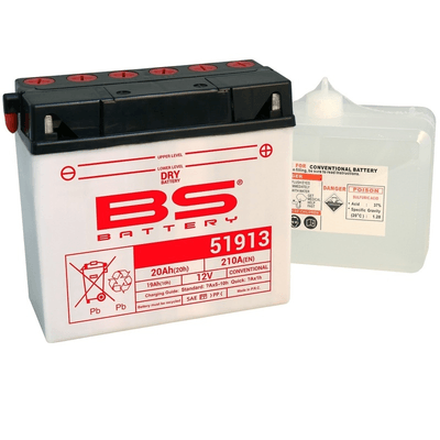 Pièces Quad & Motos - Electrique - Batterie BS BATTERY conventionnelle avec pack acide - 51913 (12C16A-3A)