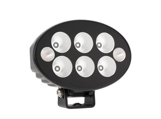 Pièces agricoles - Eclairage - Phare de travail + feu de signalisation LED orange, 36W, 3500lm, ovale, 12/24V, 155x105x58mm, faisceau diffus, 6+2LED's, Black