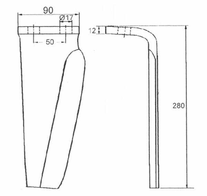 Pièces agricoles - Travail du sol - Dent de herse rot. Muratori d.