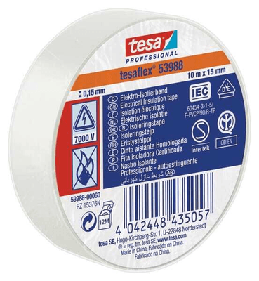 Chimie - Chimie divers - Ruban isolant, blanc, 10m x 15mm TesaFLEX®