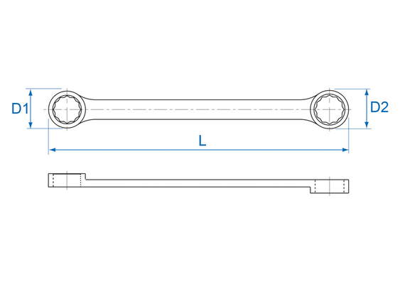 Outils - Outils divers - Clé polygonale droite longue 10 x 11mm