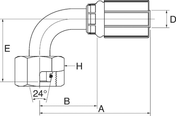Pièces agricoles - Hydraulique - Racc. à sertir 90° DN25-M42x2
