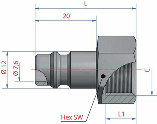 Pièces agricoles - Pièce pneumatique - Racc. rap. filet fem. BSP 3/8"
