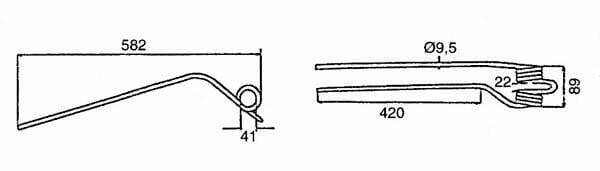 Pièces agricoles - Fenaison & élevage - Dent d'andaineuse rotative D. ext.