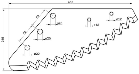Pièces agricoles - Fenaison & élevage - Couteau de mélangeuse recouvert de tungstène