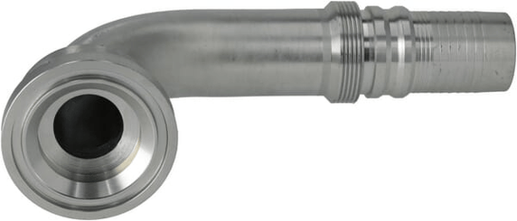 Pièces agricoles - Hydraulique - Raccord à sertir 4SH-DN40 avec flasque ø71,4 mm 90°