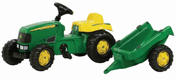 Tracteur à pédales avec remorque, John Deere, à partir de 2,5 ans, rollyKid de Rolly Toys