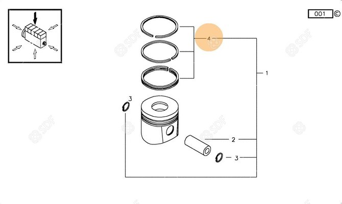 Pièces agricoles - Pieces moteur - JEU SEGMENT PISTON
