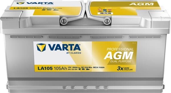 Pièces agricoles - Eclairage - Battery 12V 105Ah 950A LA105 VARTA Professional Dual Purpose AGM