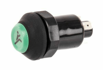 Pièces agricoles - Electricité - nterrupteur à poussoir, rapide, rond, vert