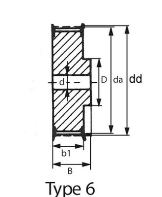 Pièces agricoles - Transmission - Poulie type -T10 32Z