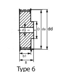 Pièces agricoles - Transmission - Poulie type -T10 32Z
