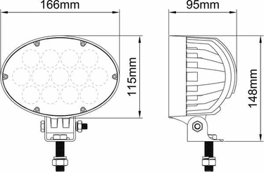Pièces agricoles - Eclairage - Phare de travail LED, 65 W, 5200 lm, ovale, Kramp