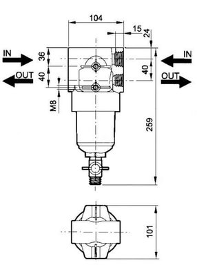 Pièces agricoles - Pièce Pulvérisateur - Filtre en ligne 1/2" 40 L/min 50 mesh 50 bar